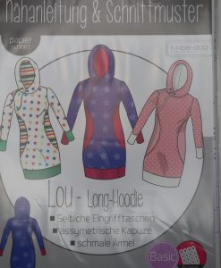 Schnittmuster Kibadoo Lou Long Hoodie girl 74/80 bis 158-164