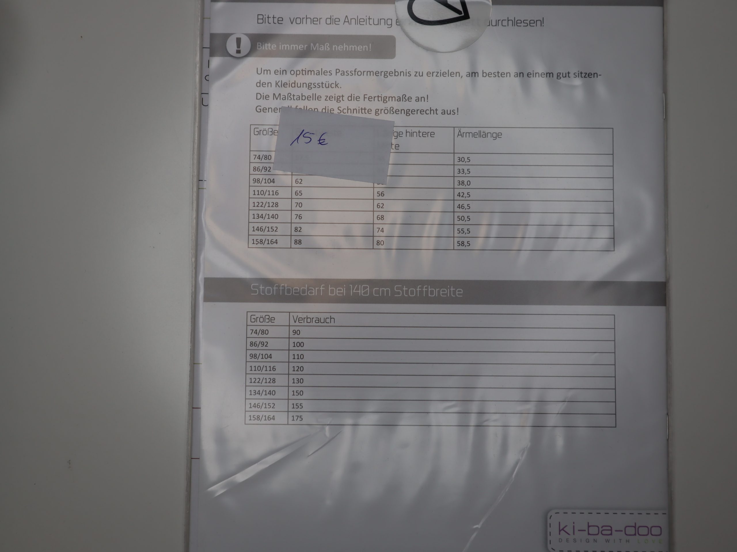 Schnittmuster Kibadoo Lou Long Hoodie girl 74/80 bis 158-164 – Bild 2