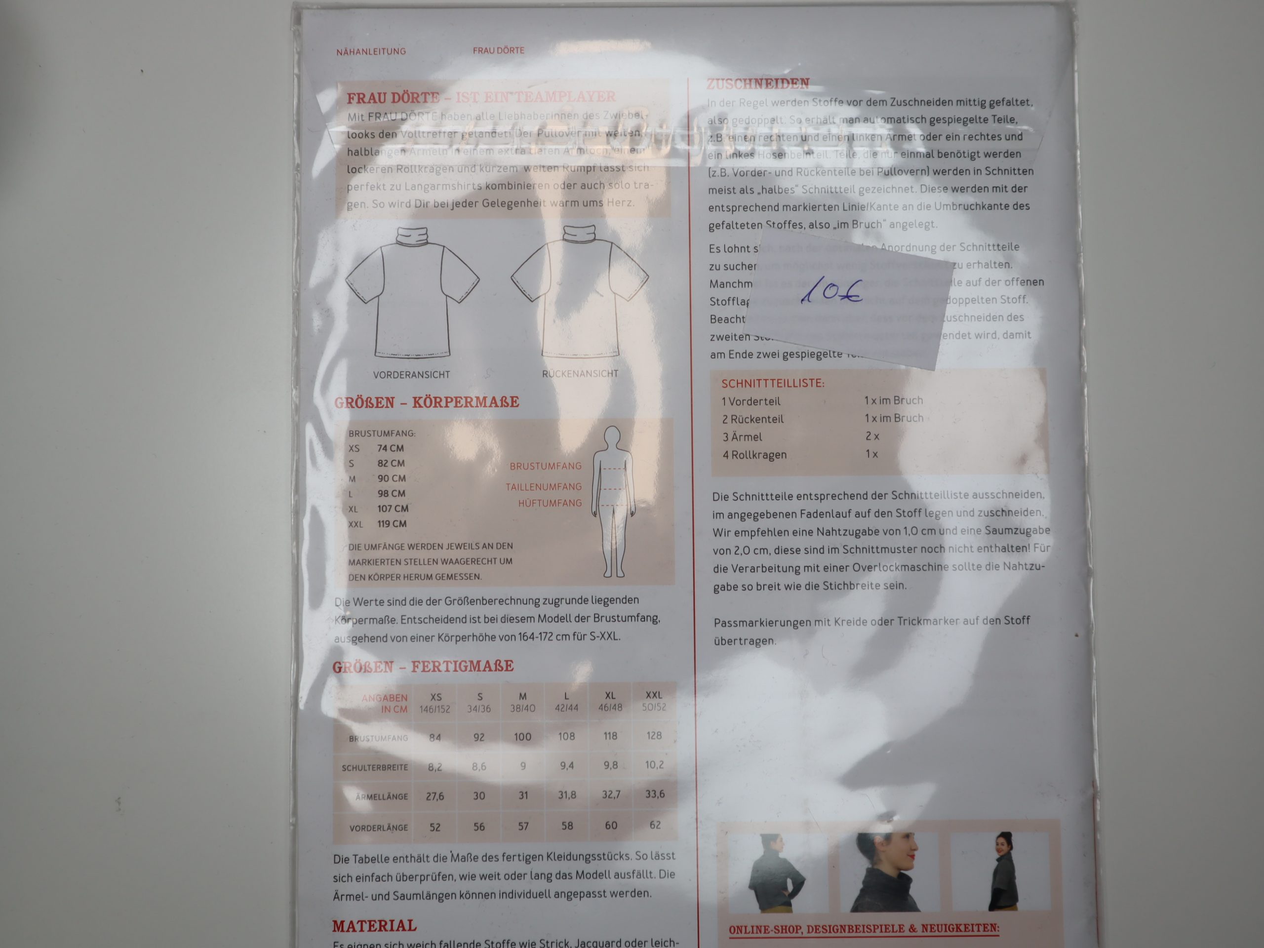 Schnittmuster Studio SchnittreifFrau Dörte Rollkragenpulli mit kurzen weiten Ärmeln XS-XXL – Bild 2