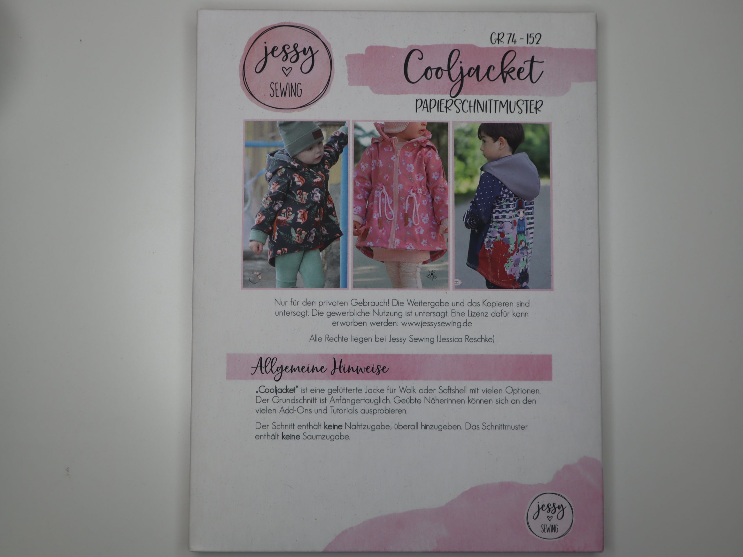 Schnittmuster Jessy SewingCool Jacket Jacke für Kinder Größe 74-152