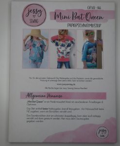 Schnittmuster Jessy Sewing Mini Bat Queen Fledermausshirt für Kinder Größ3 68-146