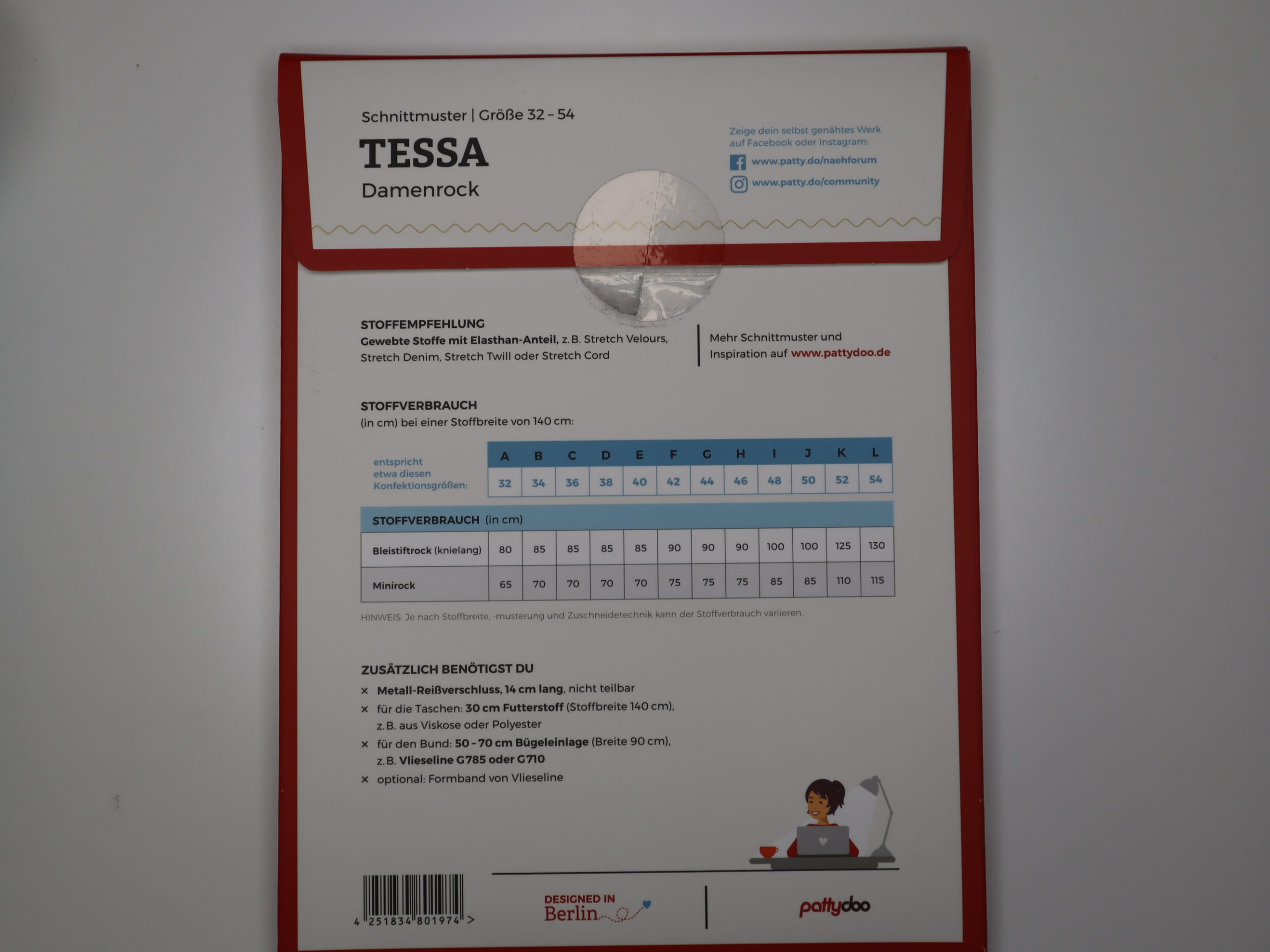 Schnittmuster Pattydoo Tessa Damenrock Größe 32-54 – Bild 2
