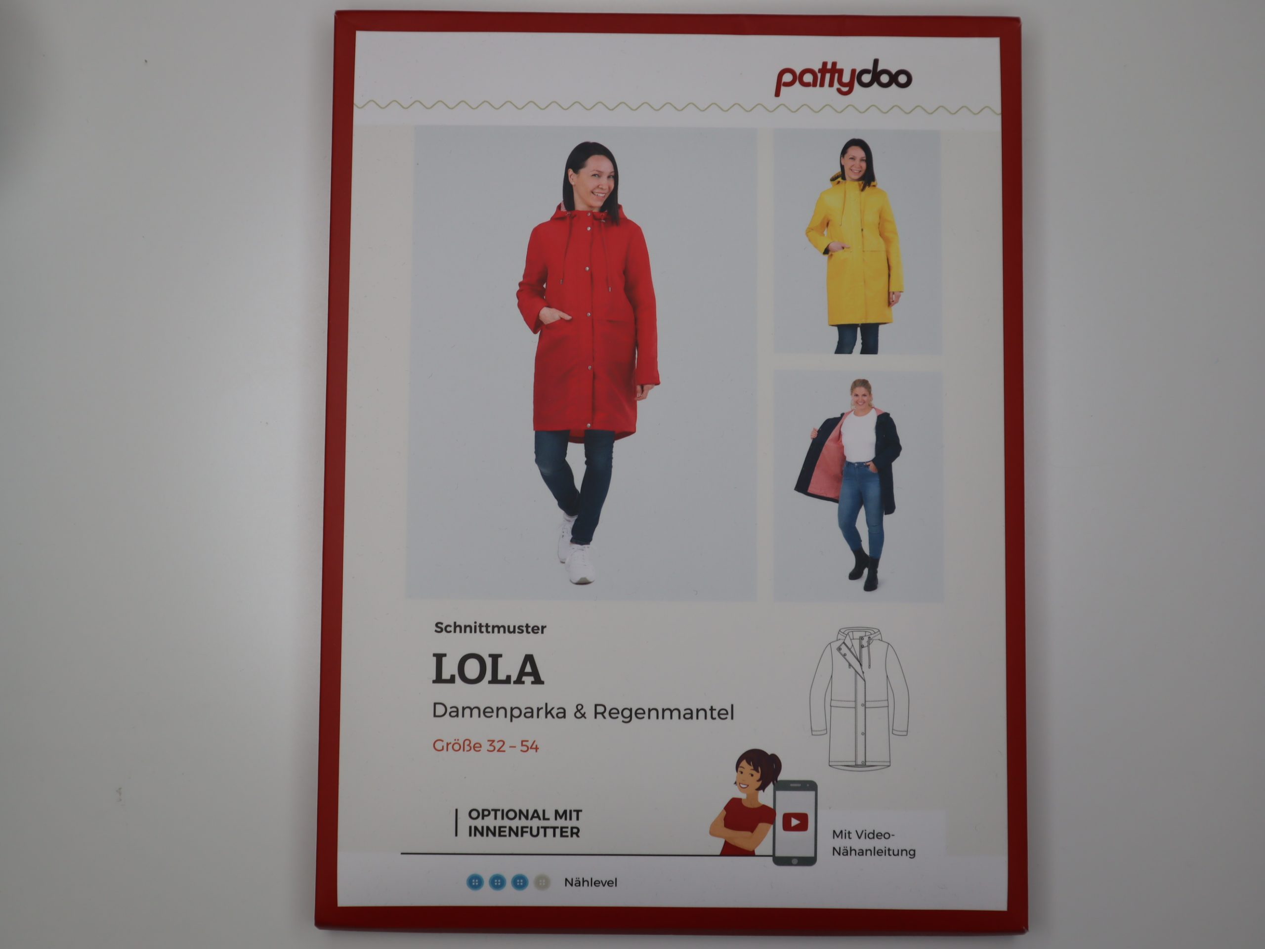Schnittmuster Pattydoo Lola Damenparka/Regenmantel Größe 32-54