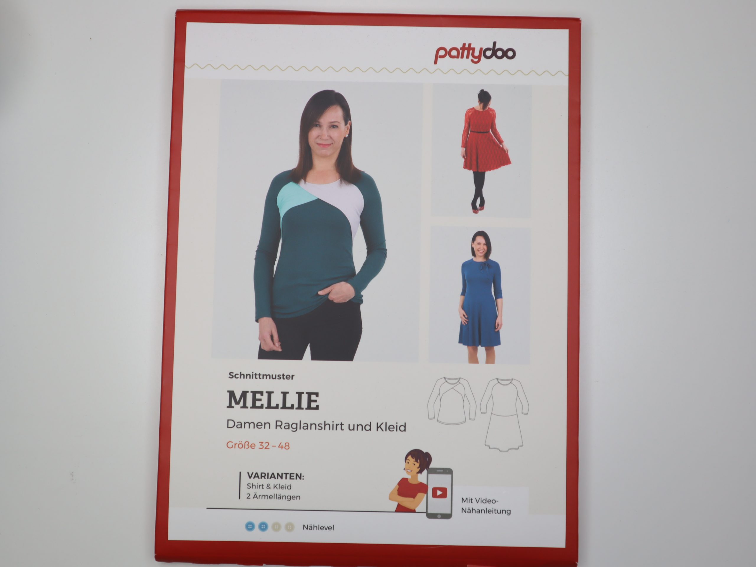 Schnittmuster Pattydoo Mellie Damen Raglanshirt/Kleid Größe 32-48