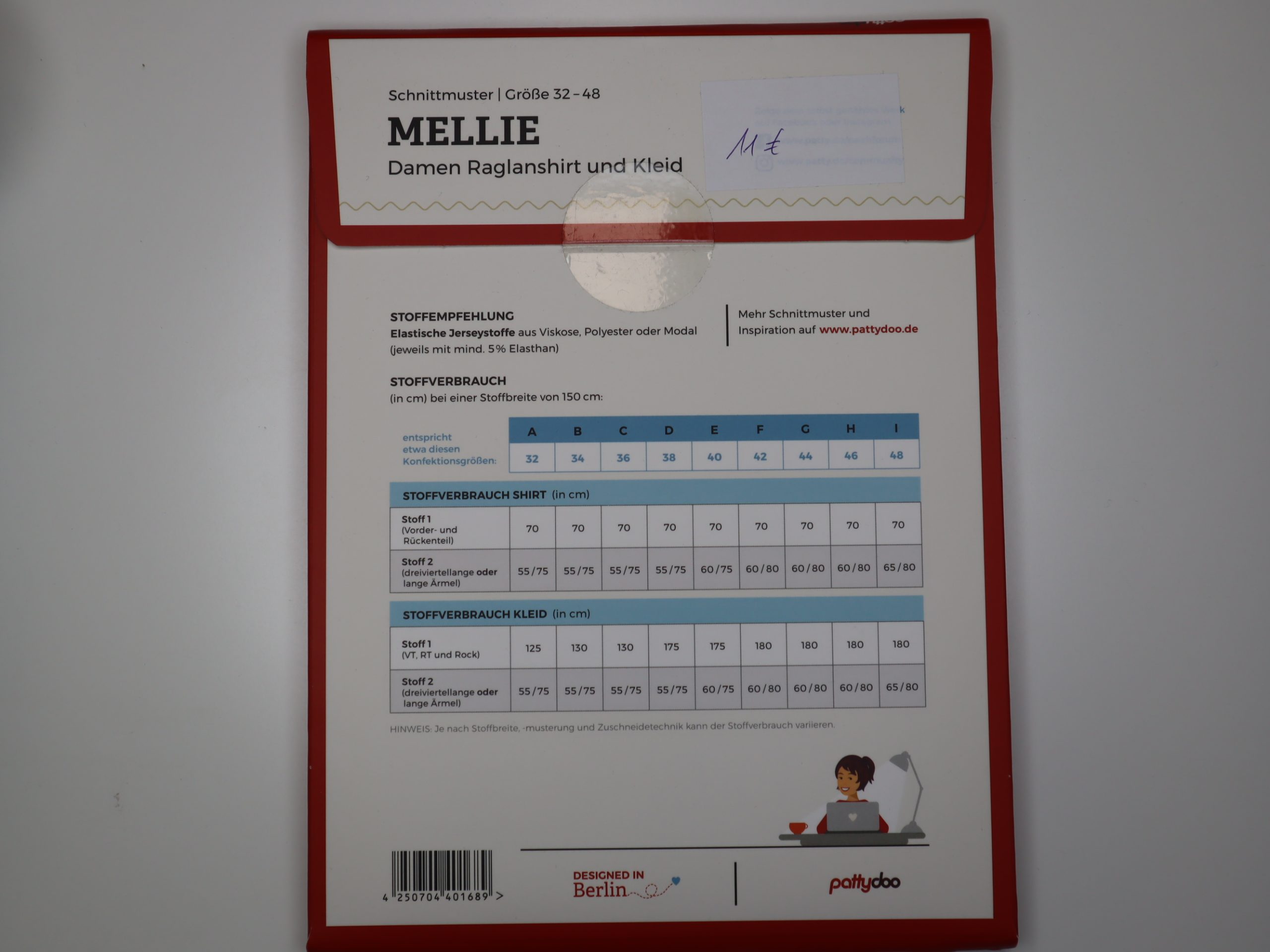 Schnittmuster Pattydoo Mellie Damen Raglanshirt/Kleid Größe 32-48 – Bild 2