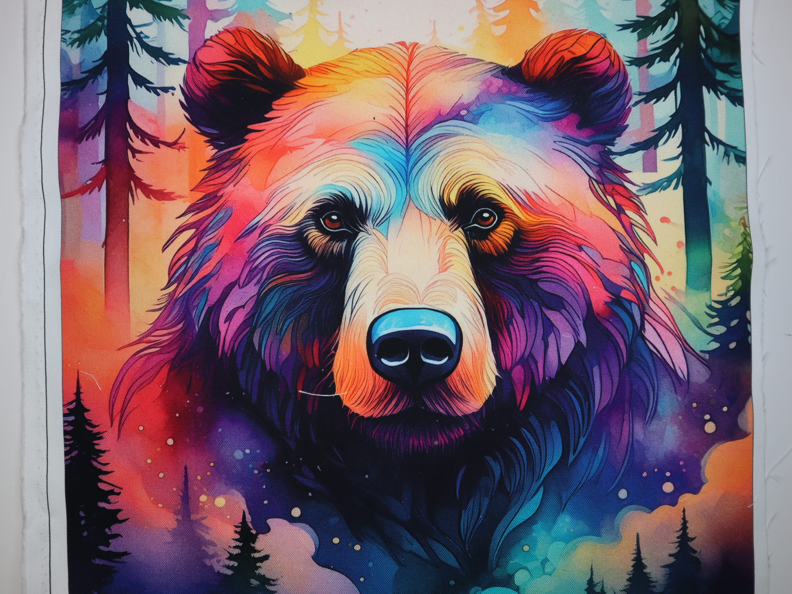 Eigenproduktion Heavy Canvas Panel 41 x 41 cm Bär im Wald