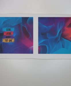 Eigenproduktion Kunstlederpanel Mini Lebe, Liebe, kipp' tot um für z.b. Schlüsseletui fertige Größe 7x10 cm