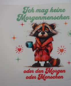 Bügelbild Ich hasse Morgenmenschen 19 x 17 cm