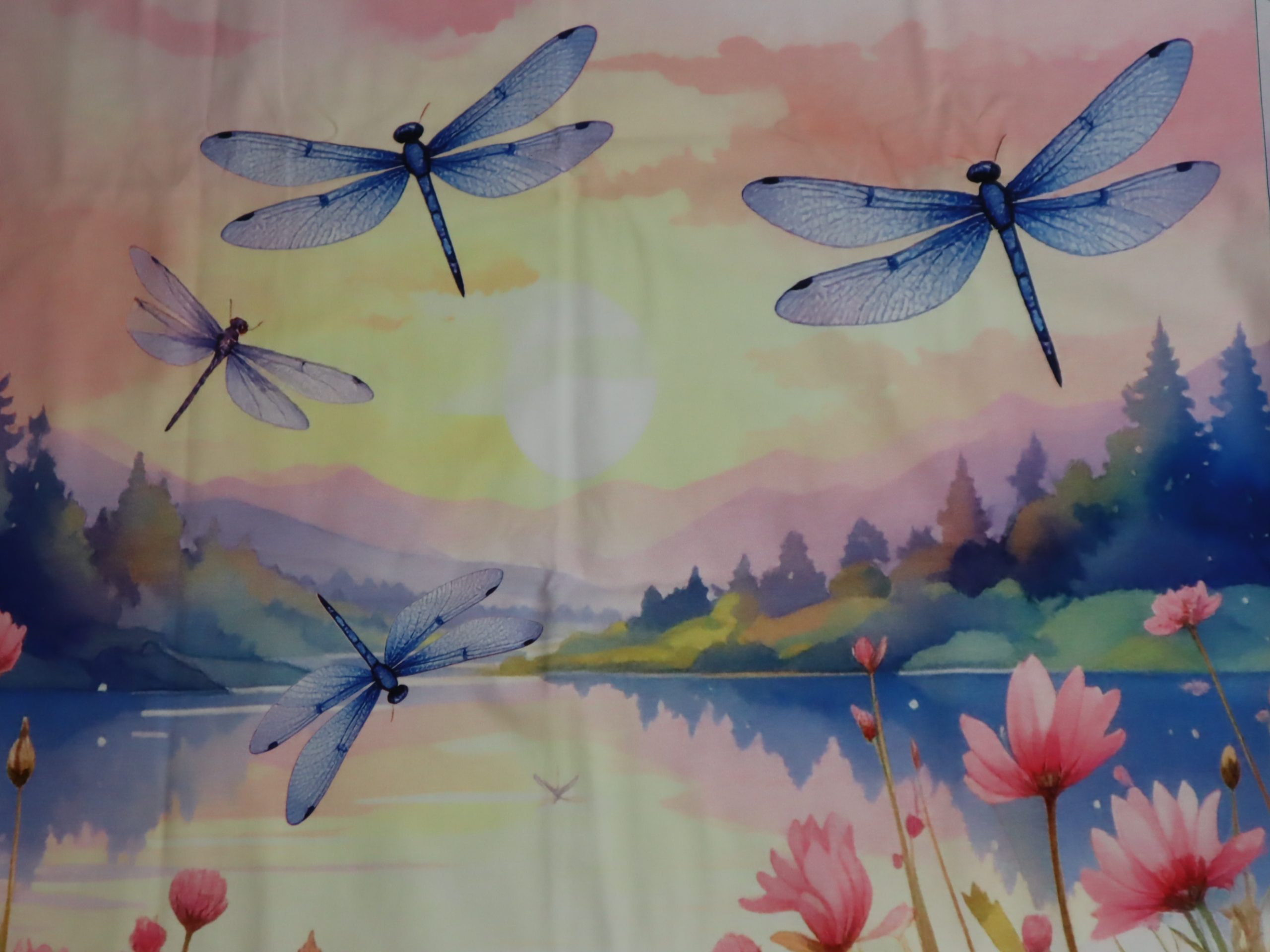 Baumwolljersey Eigenproduktion Panel Libellen