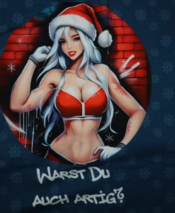 Baumwolljersey Eigenproduktion Panel Mrs. Santa Weihnachten