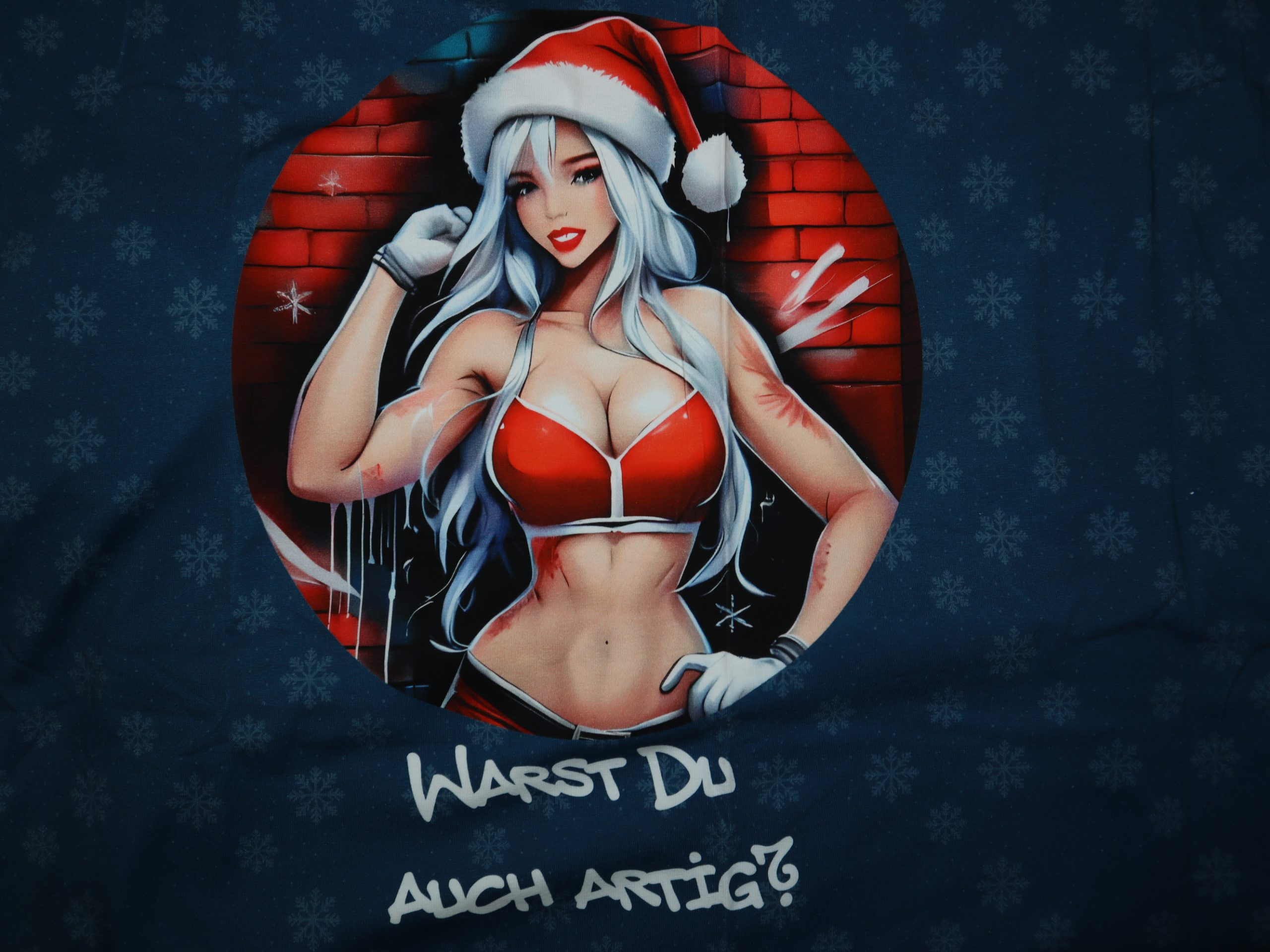 Baumwolljersey Eigenproduktion Panel Mrs. Santa Weihnachten