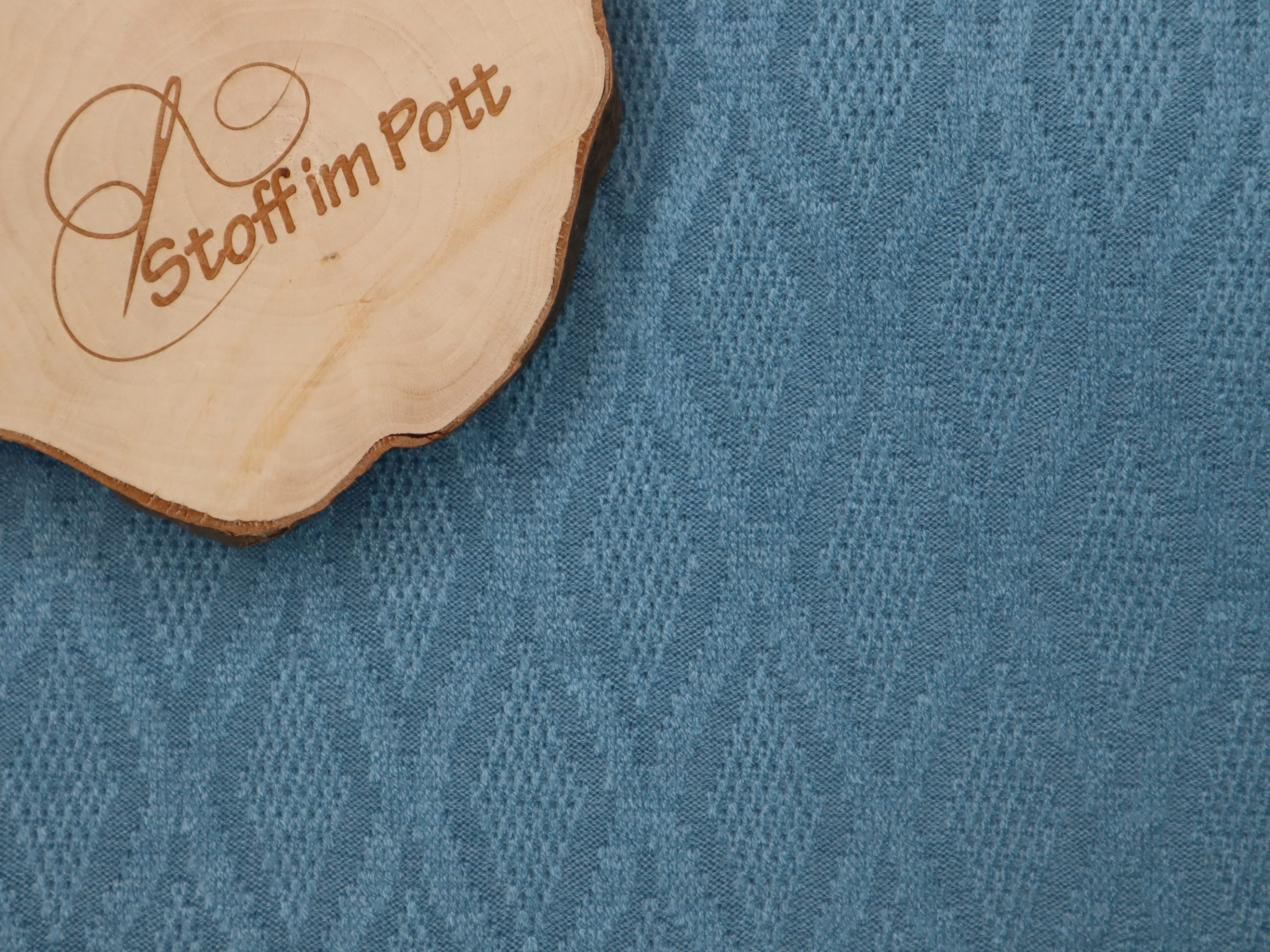 Weicher Strickjacquard mit Rautenmuster rauchblau