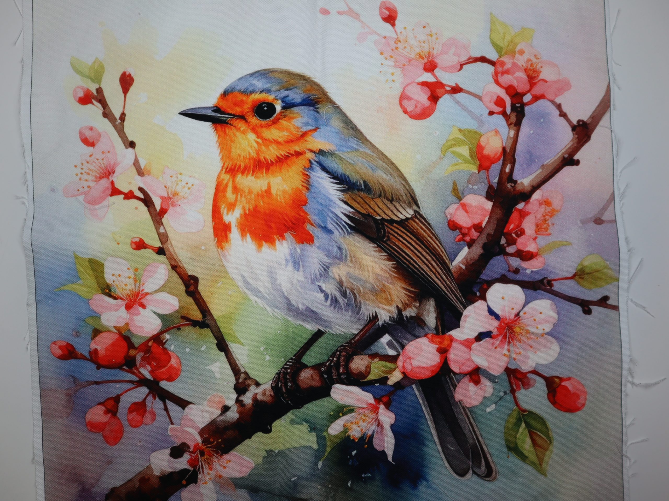 Eigenproduktion Heavy Canvas Panel 41 x 41 cm Rotkehlchen