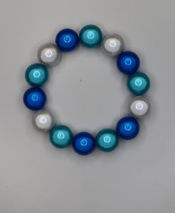 Zwillingsherz Armband blau türkise Perlen