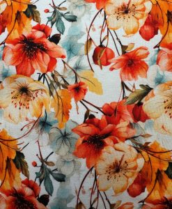 Baumwolljersey Digitaldruck Blumen apricot