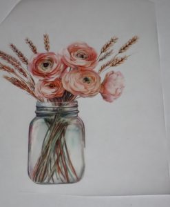 Bügelbild Blumenvase 13 x 14 cm