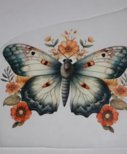 Bügelbild Schmetterling grau 14 x 11 cm cm