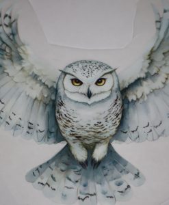 Bügelbild fliegende Eule 22 x 18 cm