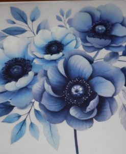 Bügelbild Blaue Blumen 22 x 20 cm