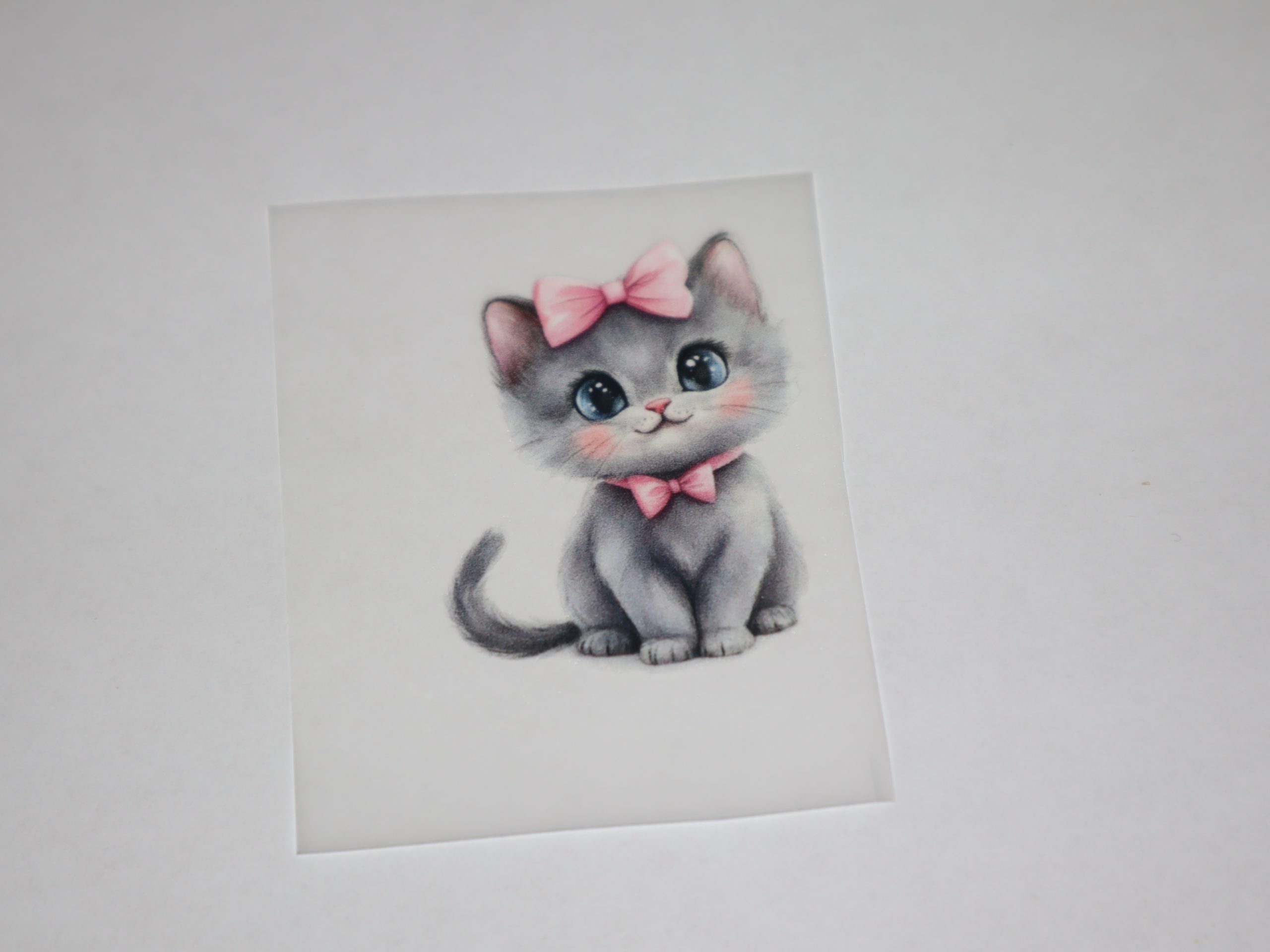 Bügelbild Katze mit Schleife 5 x 6 cm