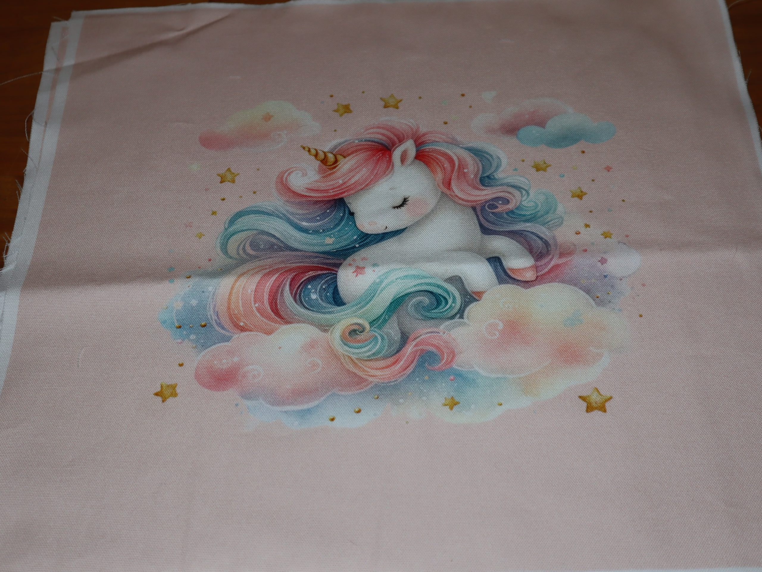 Eigenproduktion Heavy Canvas Panel 41 x 41 cm schlafendes Einhorn