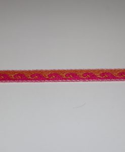 3 m Schmuckband 1 cm breit Wellen pink orange