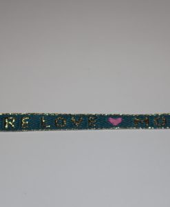 3 m Schmuckband 1 cm breit more Love petrol