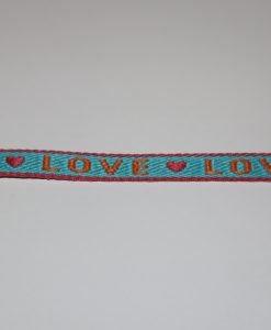 3 m Schmuckband 1 cm breit Love aqua orange