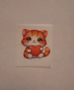 Bügelbild Katze mit Herz 4,5 x 4 cm